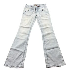 Y2K Low Rise Light Wash Bootcut Flare Jeans Size 7 - Hem Wear